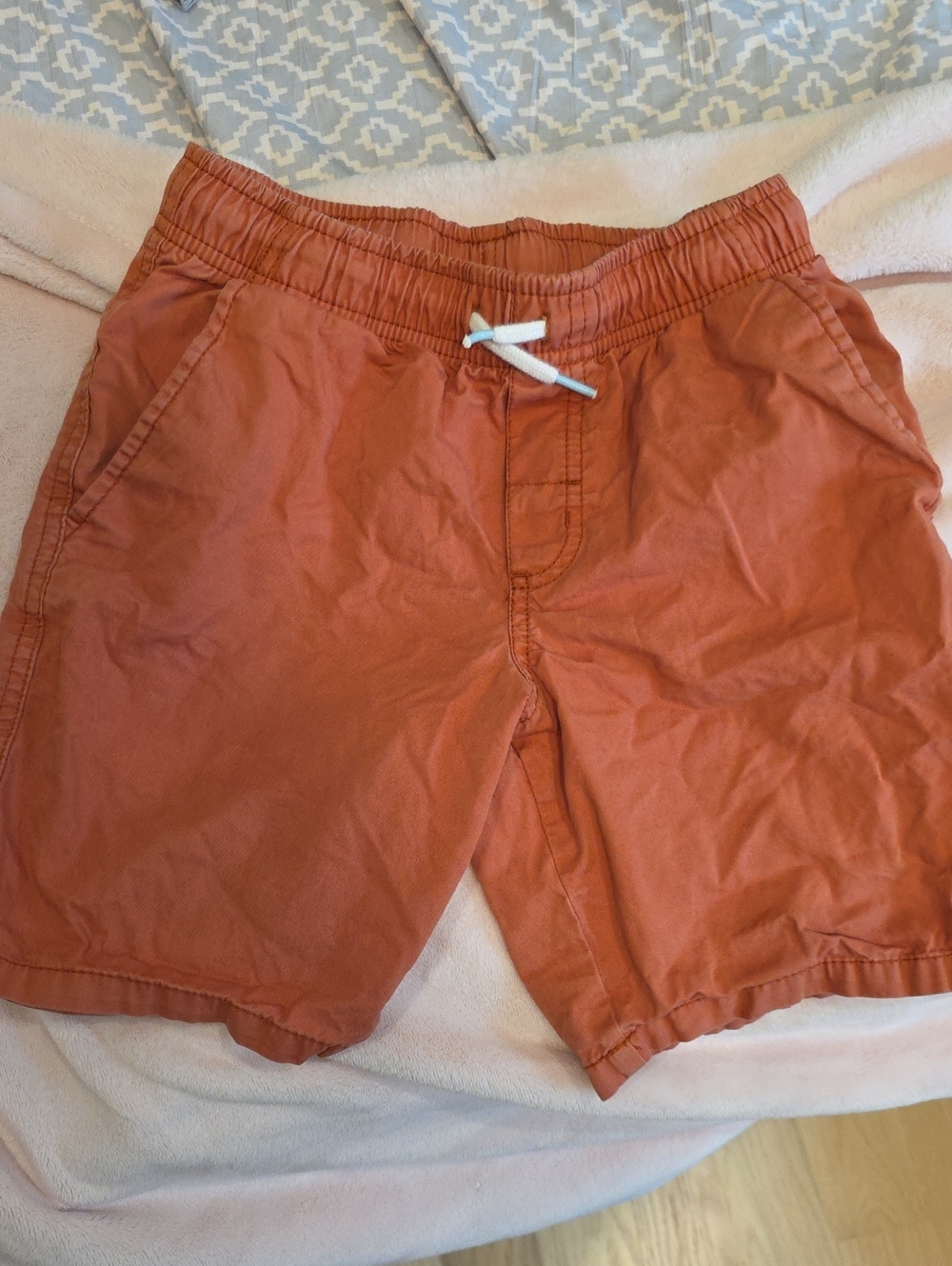Cat & Jack Rust-Orange Elastic Waist Shorts with Drawstring